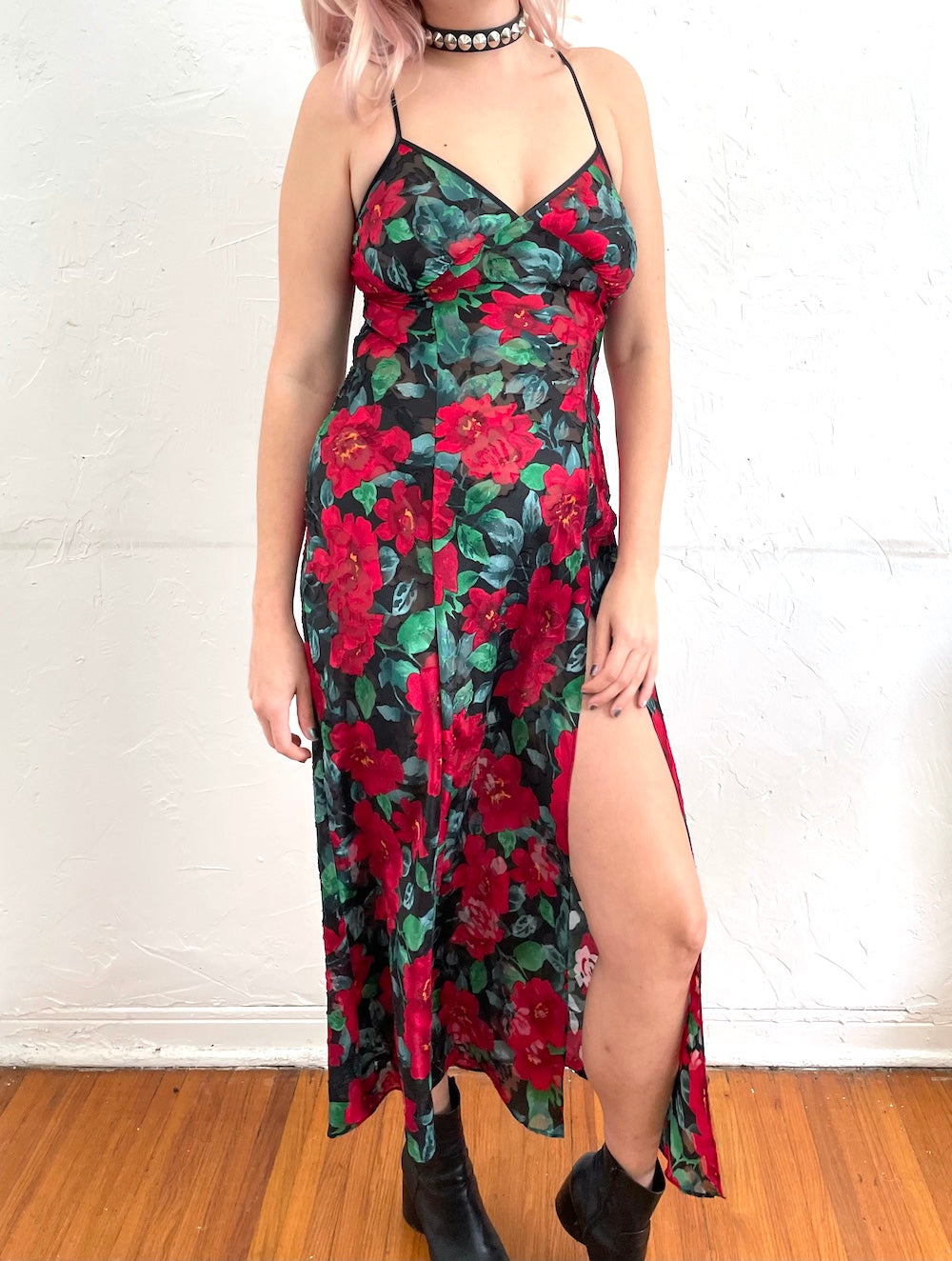 Vintage 90s Sheer Floral Print Maxi Slip Dress Total Recall Vintage Vintage 90s Sheer Floral Print Maxi Slip Dress Total Recall Vintage