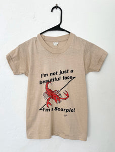 Vintage 70s Funny Scorpio Zodiac Sign Tee - Size Extra Small