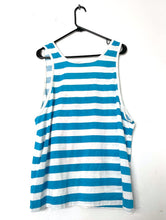 Load image into Gallery viewer, Skate or Die Vintage 90s Blue and White Striped Skater Tank