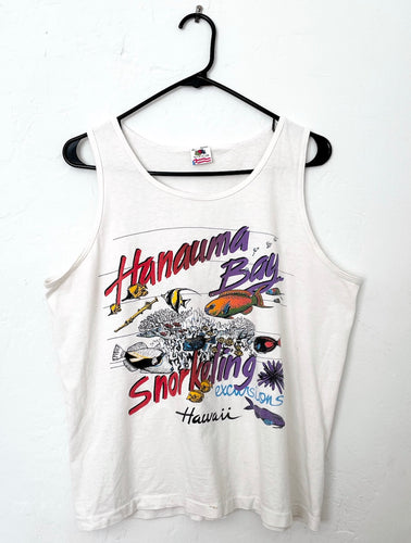 Vintage 90s Hanauma Bay, Hawaii Colorful Fish Tank Top