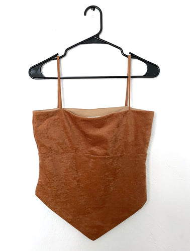 Vintage 90s Faux Sueded Open Back Spaghetti Strap Tank