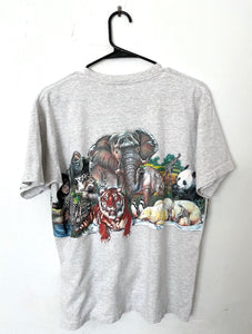 Vintage 90s Front and Back Wild Animal Design Tee
