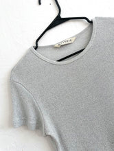 Load image into Gallery viewer, Vintage 90s Metallic Silver Knit Tee