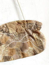 Load image into Gallery viewer, Vintage 80s Patchwork Python Print Faux Snakeskin Crossbody Purse