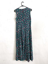 Load image into Gallery viewer, Vintage 90s Magenta and Teal Floral Print Button Maxi Dress
