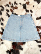 Load image into Gallery viewer, Vintage 90s High-Waist A-Line Denim Mini Skirt -- Size 27