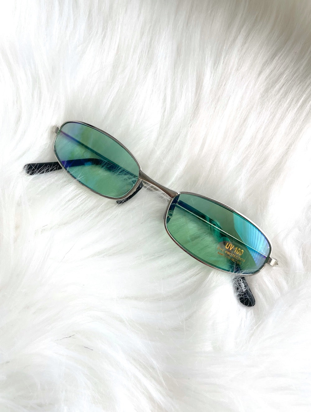 Vintage Y2K Oval Blue and Green Tinted Sunglasses