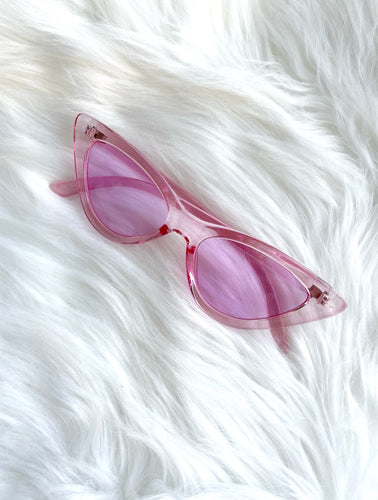 Pink Lady Translucent Baby Pink Cat Eye Sunglasses