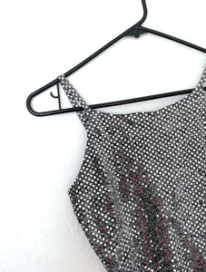 Vintage 90s Tie Back Sequined Cropped Tank