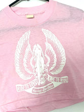 Load image into Gallery viewer, Vintage 80s Harley-Davidson Pink Biker Babe &quot;Love to Ride, Ride to Love&quot; Cropped Tee