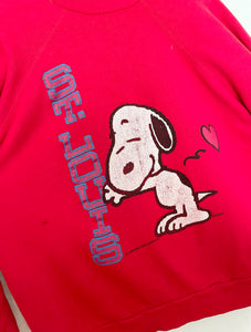 Vintage 80s Red Slouchy Snoopy St Louis Heart Raglan Sweatshirt