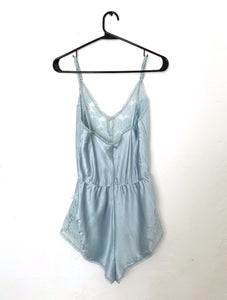 Vintage 80s Baby Blue Silky Lace Bodysuit – Total Recall Vintage