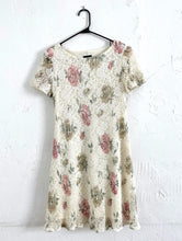 Load image into Gallery viewer, Vintage 90s Cream Lace Floral Print Dress
