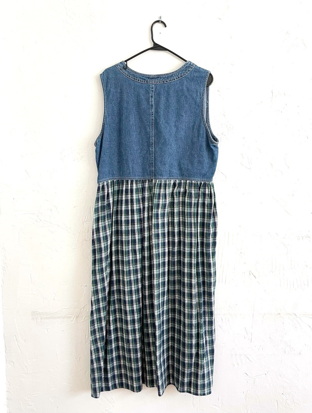 Vintage 90s Denim and Flannel Plaid Maxi Dress – Total Recall Vintage Vintage 90s Denim and Flannel Plaid Maxi Dress – Total Recall Vintage
