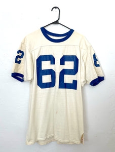 Vintage 70s Distressed Blue and White Jersey