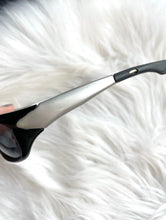Load image into Gallery viewer, Vintage Y2K Black and Silver Safety Sunglasses Matrix 90s Blade