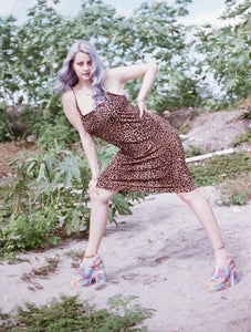 Wild Child Vintage 90s Leopard Print Dress