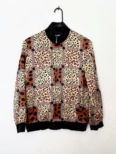 Load image into Gallery viewer, Vintage Silk Leopard Print Bomber Jacket