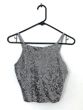 Load image into Gallery viewer, Vintage 90s Tie Back Sequined Cropped Tank