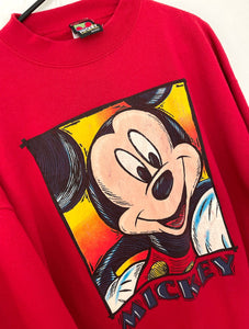 Vintage 90s Red Oversized Mickey Mouse Sweatshirt