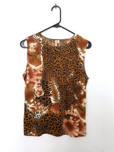 Load image into Gallery viewer, Vintage 90s Textured Leopard and Floral Print Tank