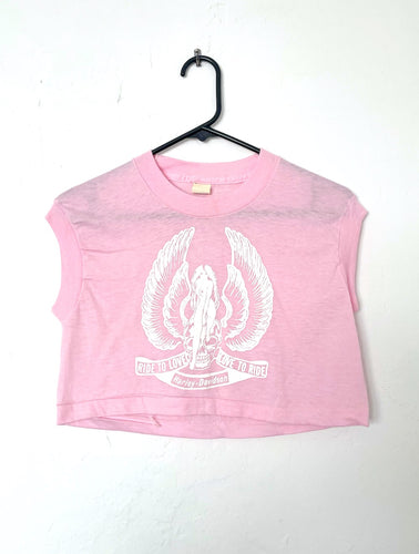 Vintage 80s Harley-Davidson Pink Biker Babe 