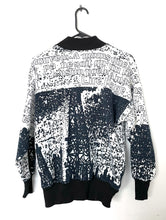 Load image into Gallery viewer, Vintage 80s Abstract Black and White French Velcro Sweatshirt