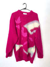 Load image into Gallery viewer, Vintage 80s Hot Pink Chunky Knit Oversized Sweater