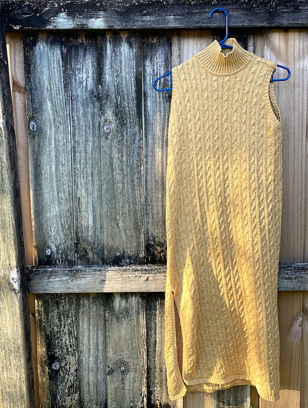Vintage 90s Metallic Gold Chunky Knit Turtleneck Midi Dress Vintage 90s Metallic Gold Chunky Knit Turtleneck Midi Dress