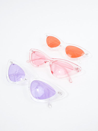 Clear pink shop cat eye sunglasses